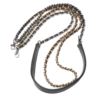 CHANEL Matelasse Chain Wallet Vintage Calf Gabriel de Chanel Navy x Black Gold x Silver-Tone Hardware, Pre-Owned