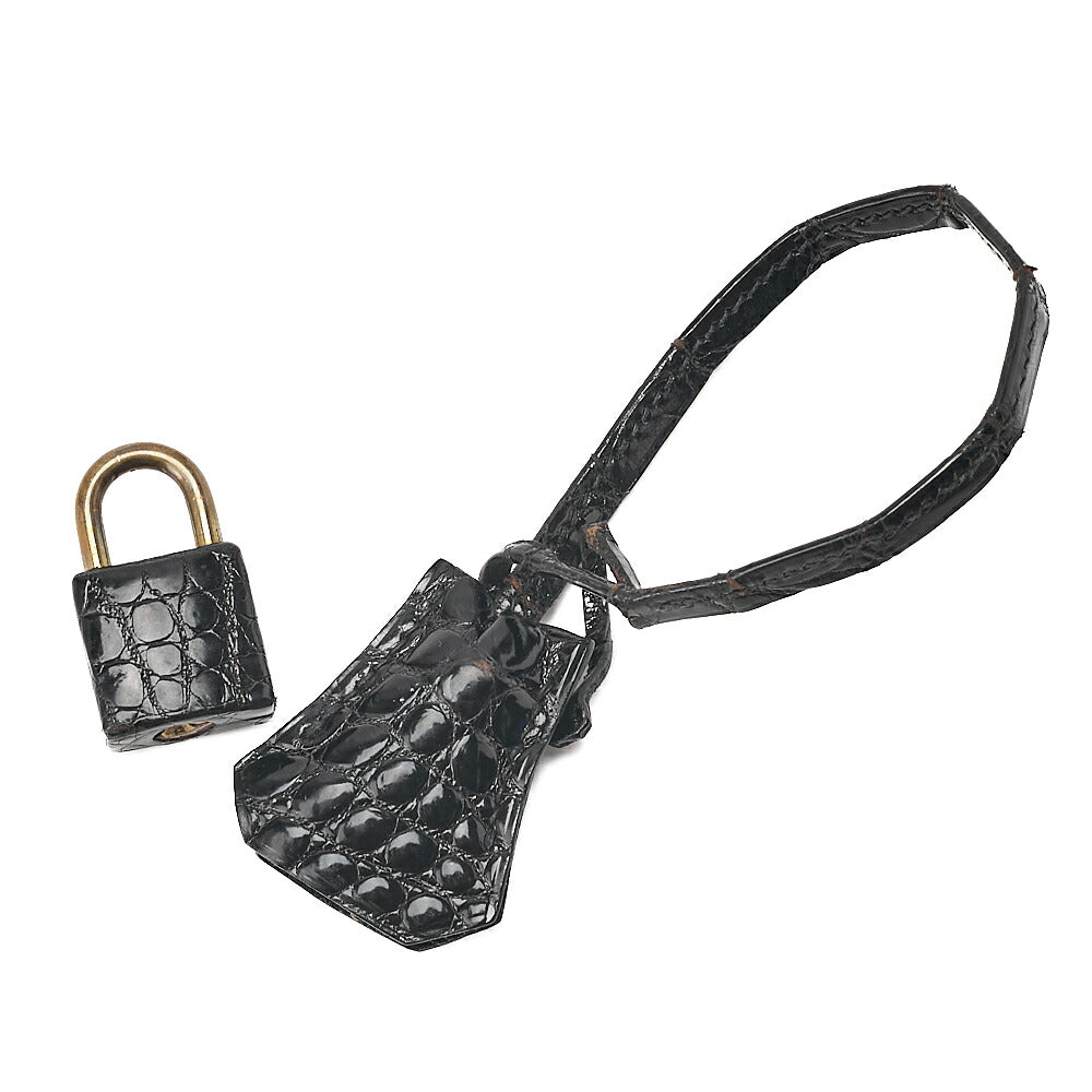 Hermes Hermes Crocodile Porosas Kelly 32 Handbag Black Gold-Tone Hardware, Pre-Owned