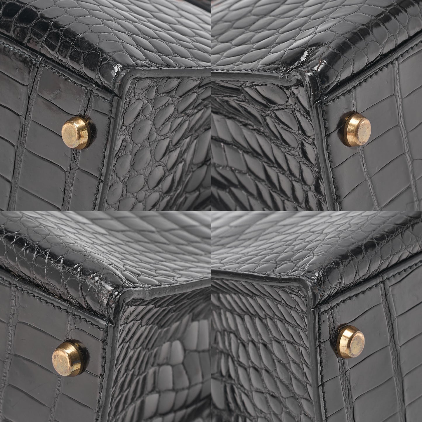 Hermes Hermes Crocodile Porosas Kelly 32 Handbag Black Gold-Tone Hardware, Pre-Owned