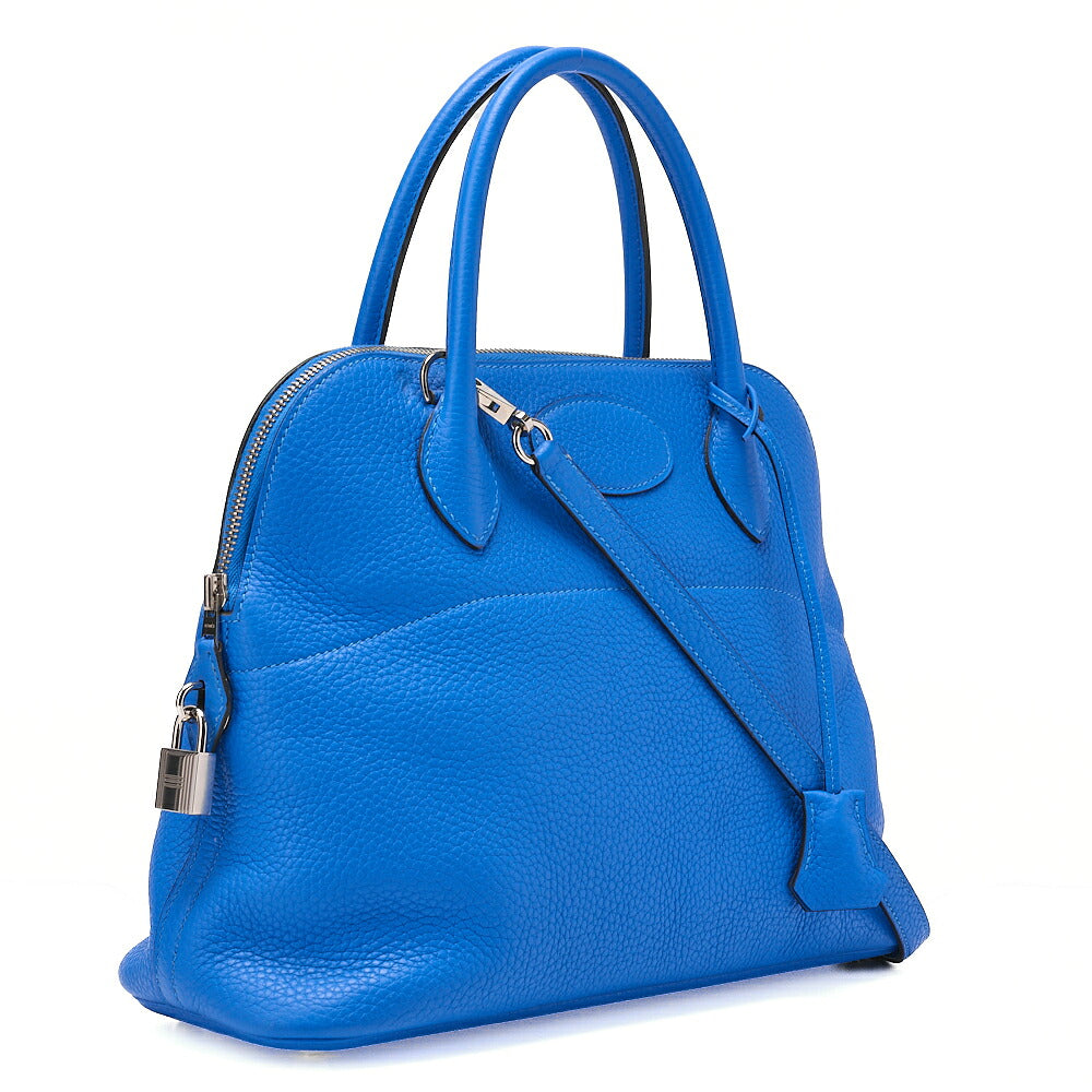 Hermes Bolide 31 Taurillon 2WAY Shoulder Bleu Zanzibar Silver-Tone Hardware, Pre-Owned