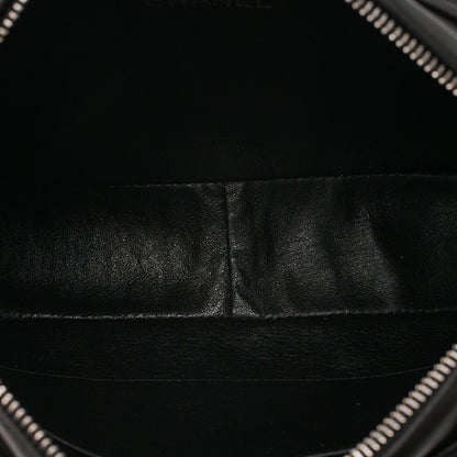CHANEL Shoulder Bag Triple Coco with Fringe Lambskin Black Gold-Tone Hardware, Pre-Owned
