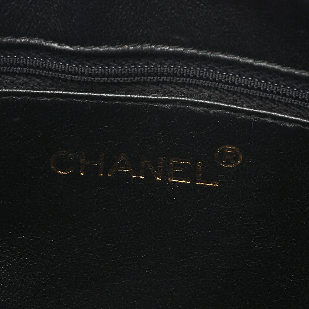 CHANEL Shoulder Bag Triple Coco with Fringe Lambskin Black Gold-Tone Hardware, Pre-Owned