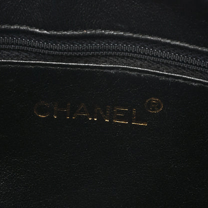 CHANEL Shoulder Bag Triple Coco with Fringe Lambskin Black Gold-Tone Hardware, Pre-Owned