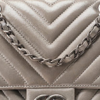 CHANEL Matelasse Turn Lock Chain Backpack Super Crew Leather Silver Silver-Tone Hardware, Pre-Owned