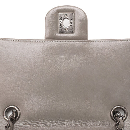 CHANEL Matelasse Turn Lock Chain Backpack Super Crew Leather Silver Silver-Tone Hardware, Pre-Owned
