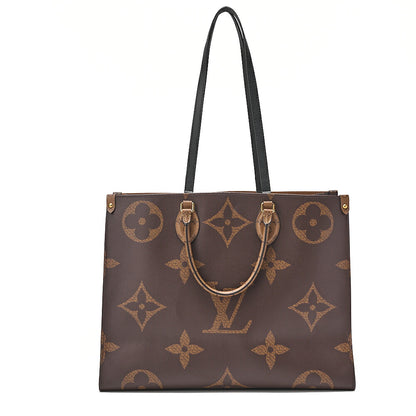 LOUIS VUITTON On the Go GM Leather Tote Bag Monogram Giant x Monogram Reverse Gold-Tone Hardware, Pre-Owned