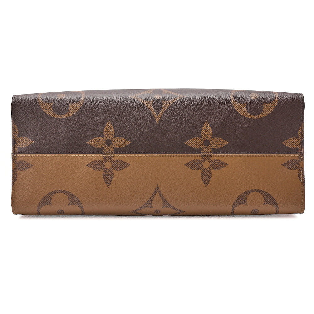 LOUIS VUITTON On the Go GM Leather Tote Bag Monogram Giant x Monogram Reverse Gold-Tone Hardware, Pre-Owned