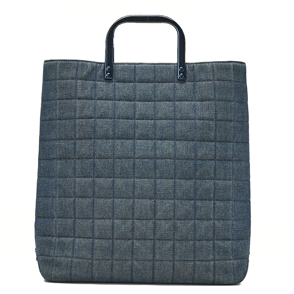 CHANEL Denim Choco Bar Handbag Blue Blue-Tone Hardware, Pre-Owned