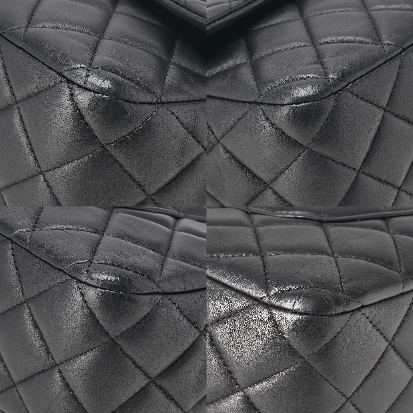 CHANEL Lambskin Matelasse 25cm Single Flap Icon Chain Shoulder Black Gold-Tone Hardware, Pre-Owned
