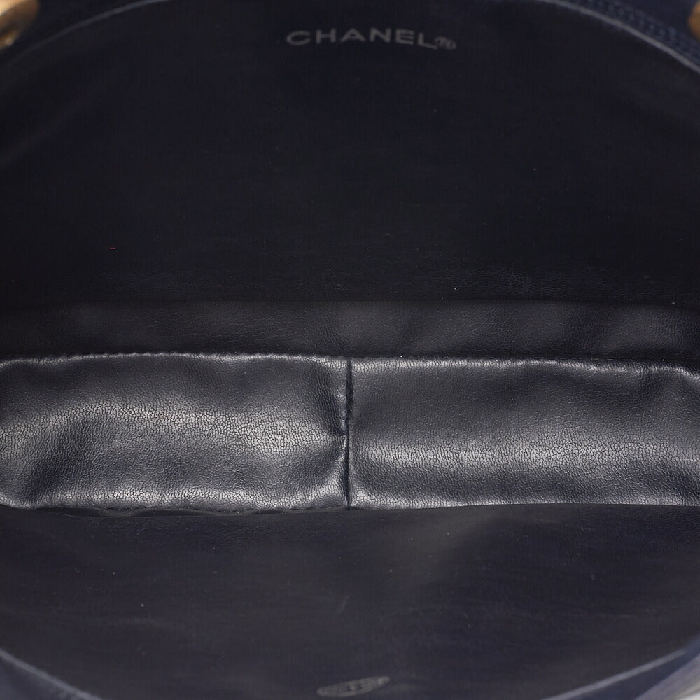 CHANEL Matelasse Double Chain Shoulder Lambskin Navy Gold-Tone Hardware, Pre-Owned