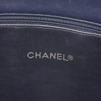 CHANEL Matelasse Double Chain Shoulder Lambskin Navy Gold-Tone Hardware, Pre-Owned