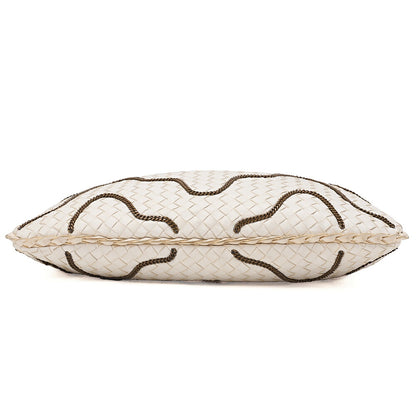 BOTTEGA VENETA Bottega Veneta Hobo Handbag Intrecciato Lambskin White Gold-Tone Hardware, Pre-Owned
