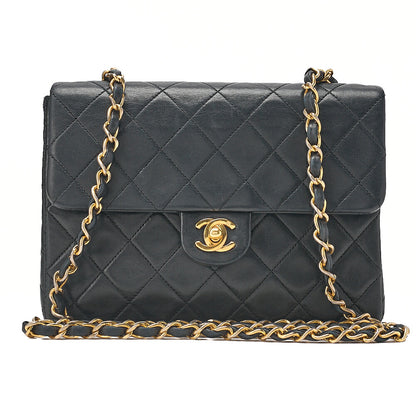 CHANEL Chain Shoulder Bag Minimat Telass? 20cm Lambskin Black Gold-Tone Hardware, Pre-Owned