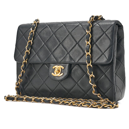 CHANEL Chain Shoulder Bag Minimat Telass? 20cm Lambskin Black Gold-Tone Hardware, Pre-Owned