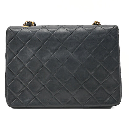 CHANEL Chain Shoulder Bag Minimat Telass? 20cm Lambskin Black Gold-Tone Hardware, Pre-Owned