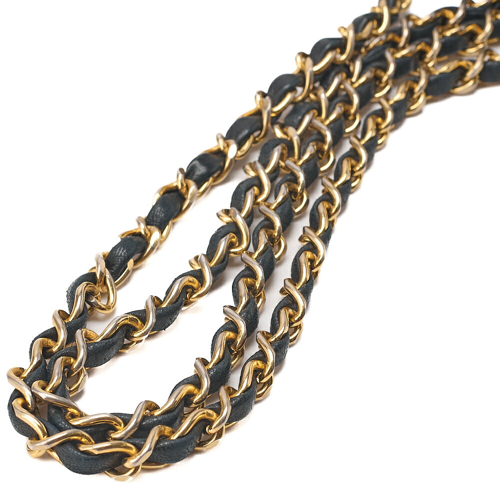 CHANEL Chain Shoulder Bag Minimat Telass? 20cm Lambskin Black Gold-Tone Hardware, Pre-Owned