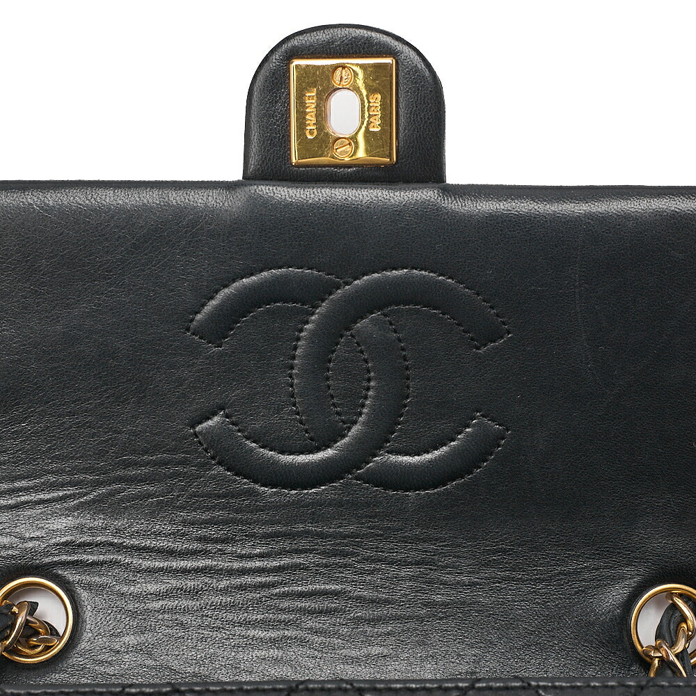 CHANEL Chain Shoulder Bag Minimat Telass? 20cm Lambskin Black Gold-Tone Hardware, Pre-Owned