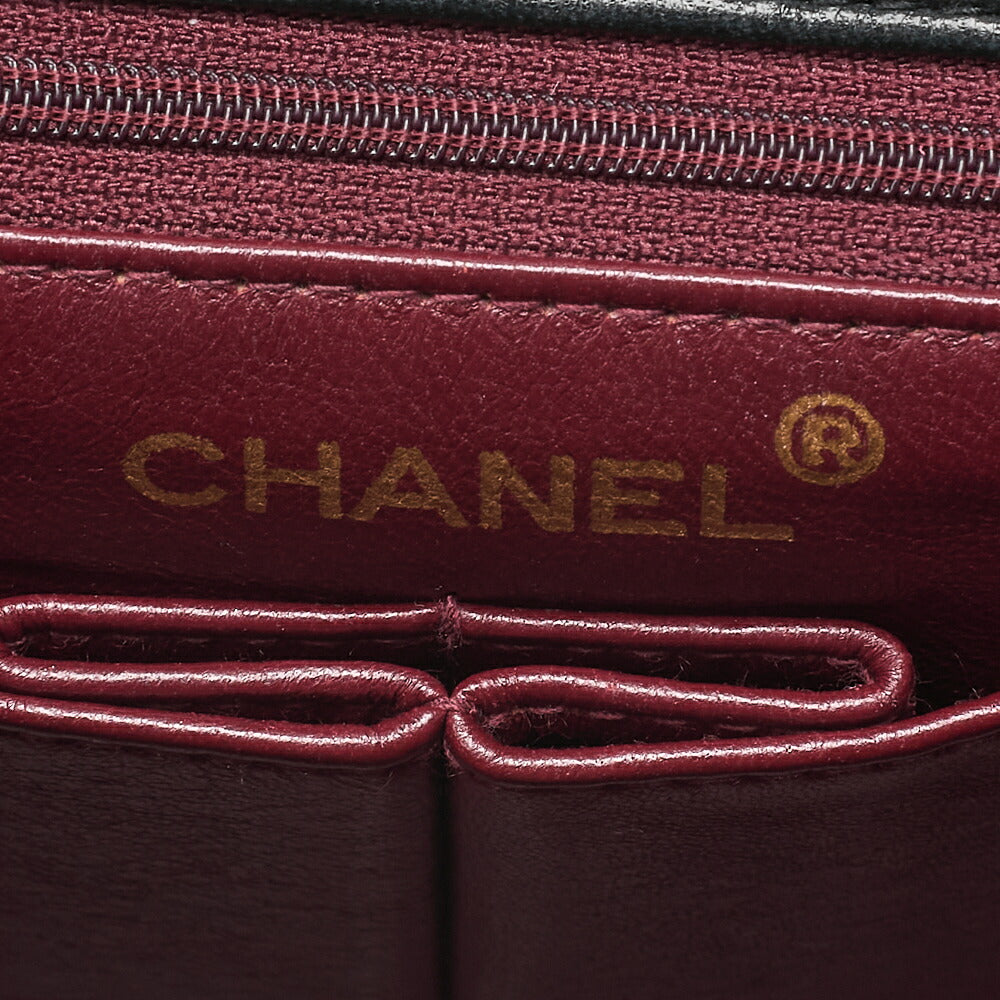 CHANEL Chain Shoulder Bag Minimat Telass? 20cm Lambskin Black Gold-Tone Hardware, Pre-Owned