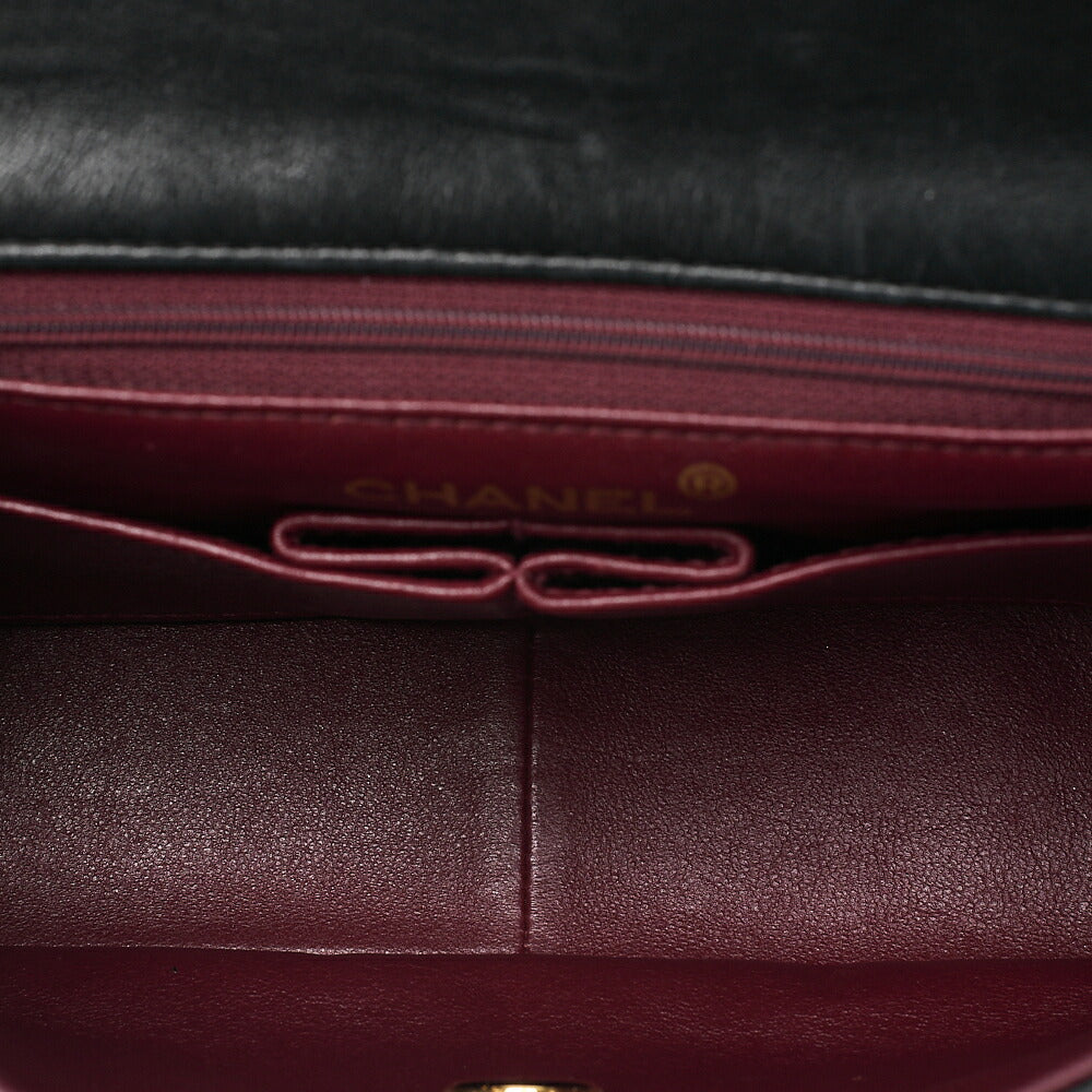 CHANEL Chain Shoulder Bag Minimat Telass? 20cm Lambskin Black Gold-Tone Hardware, Pre-Owned
