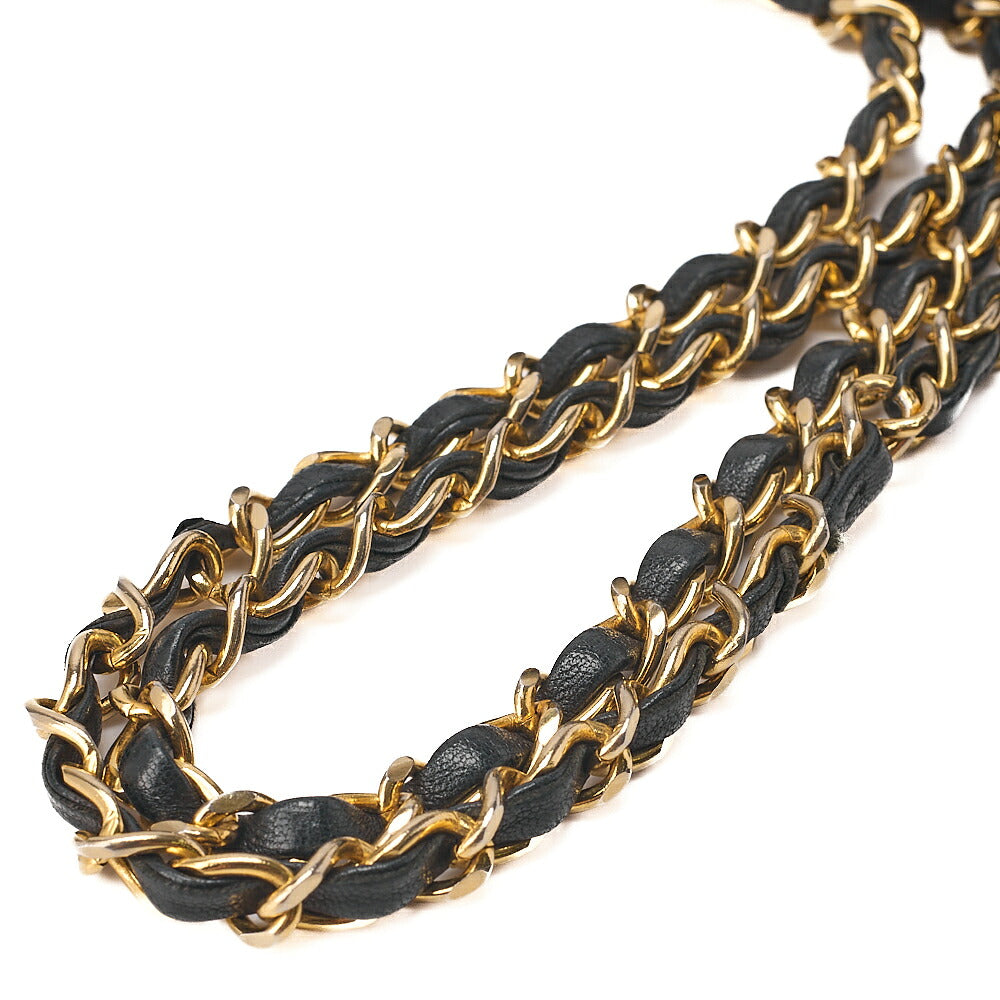 CHANEL Chain Shoulder Bag Matelasse Bicolor Lambskin Black x Red Gold-Tone Hardware, Pre-Owned