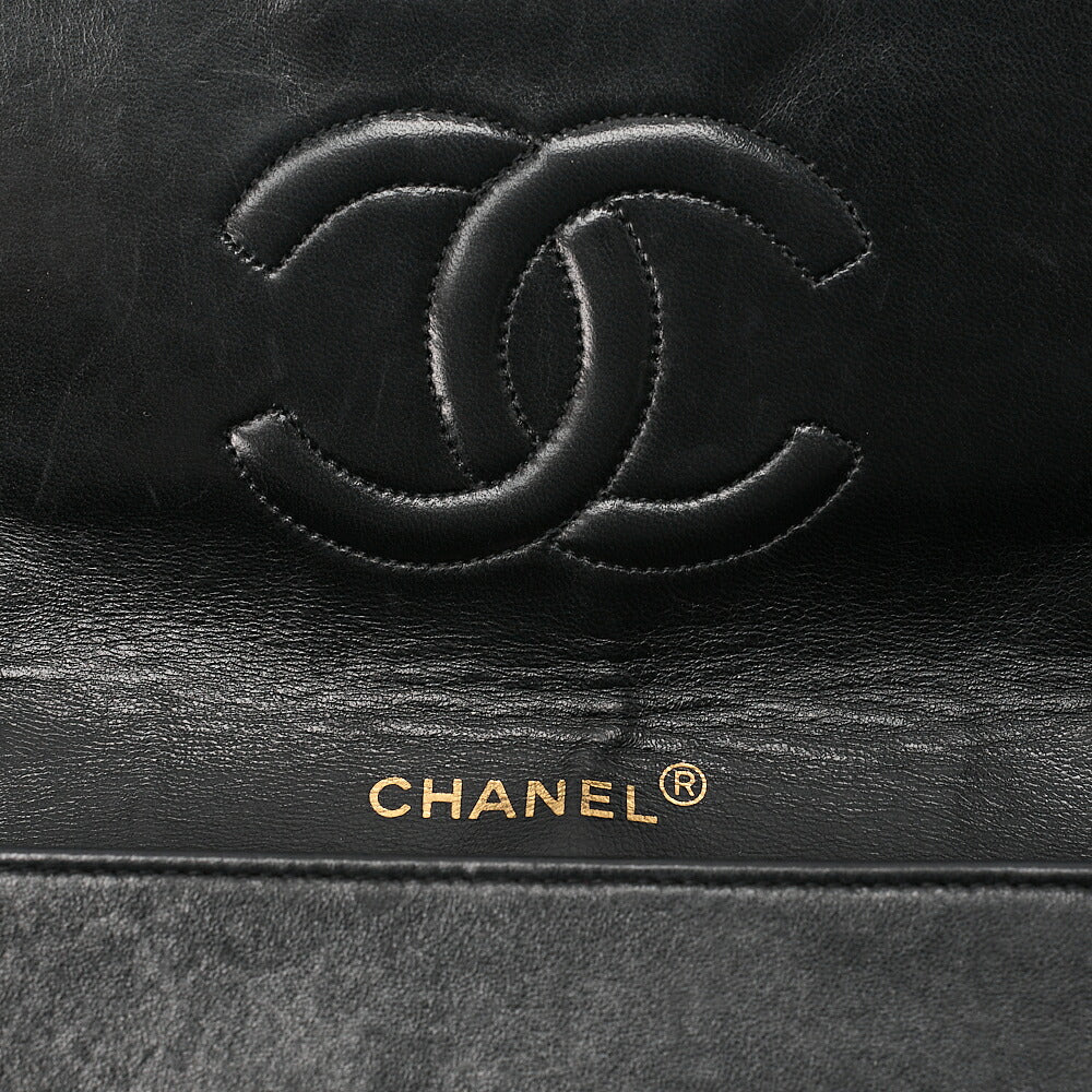 CHANEL Chain Shoulder Bag Matelasse Bicolor Lambskin Black x Red Gold-Tone Hardware, Pre-Owned