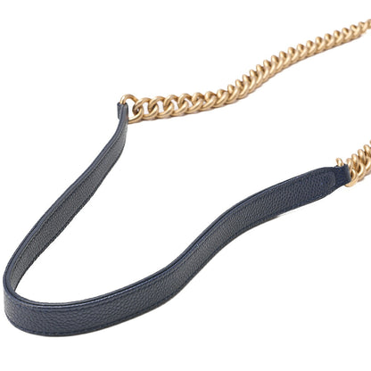 CHANEL Matelasse Caviar Skin 2WAY Chain Shoulder Navy Gold-Tone Hardware, Pre-Owned