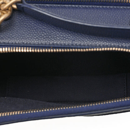 CHANEL Matelasse Caviar Skin 2WAY Chain Shoulder Navy Gold-Tone Hardware, Pre-Owned