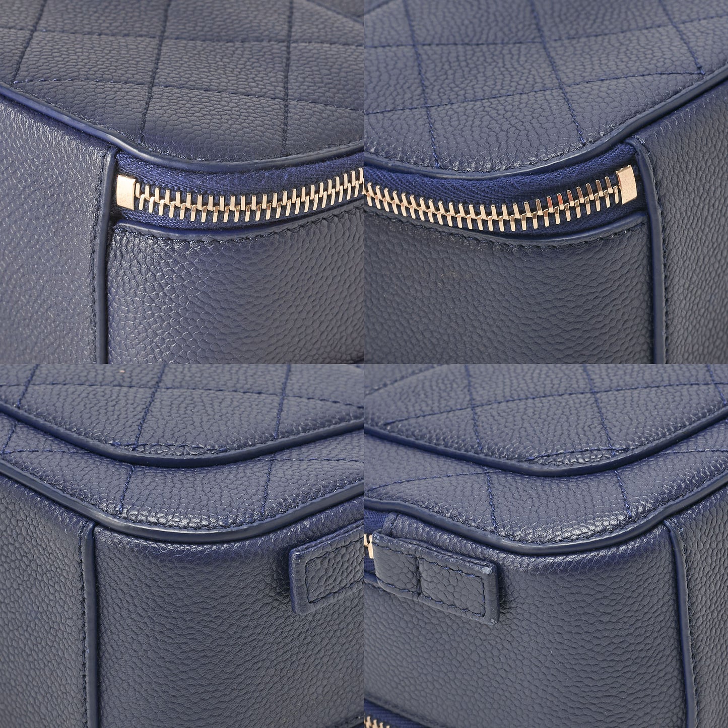 CHANEL Matelasse Caviar Skin 2WAY Chain Shoulder Navy Gold-Tone Hardware, Pre-Owned