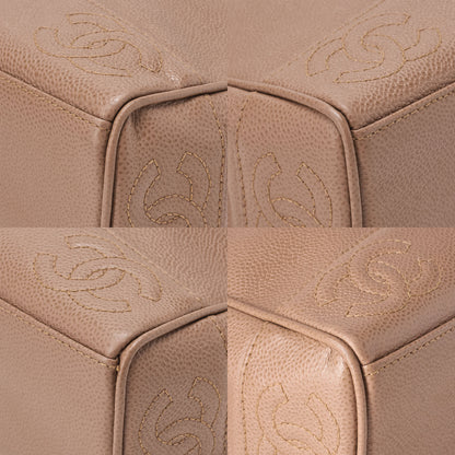 CHANEL Caviar Skin Triple Coco Turn Lock Chain Shoulder Bag Brown Gold-Tone Hardware, Pre-Owned