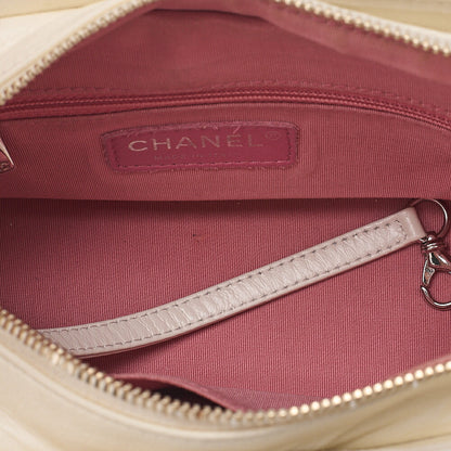CHANEL Vintage Calf Gabrielle du Chanel Chain Shoulder White Gold x Silver-Tone Hardware, Pre-Owned