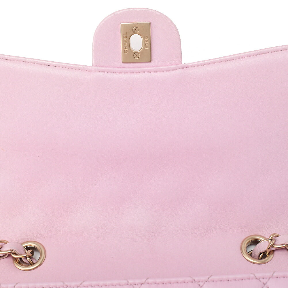 CHANEL Lambskin Matelasse Single Chain Shoulder Pink Gold-Tone Hardware, Pre-Owned