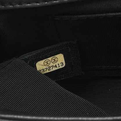 CHANEL Lambskin Mini Matelasse Camellia Turnlock Single Chain Shoulder Black Gold-Tone Hardware, Pre-Owned