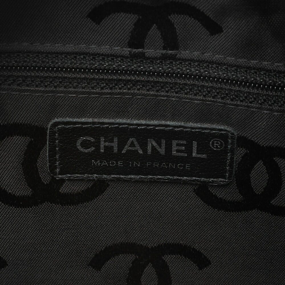 CHANEL Cambon Line Matelasse Calfskin Bowling Back Beige x Black Silver-Tone Hardware, Pre-Owned
