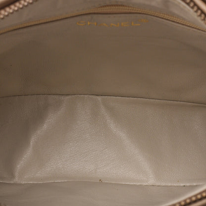 CHANEL Chanel Matelasse Coco Mark Fringe Chain Shoulder Lambskin Beige Gold-Tone Hardware, Pre-Owned