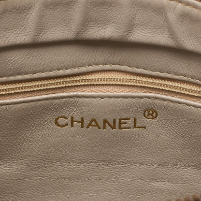 CHANEL Chanel Matelasse Coco Mark Fringe Chain Shoulder Lambskin Beige Gold-Tone Hardware, Pre-Owned