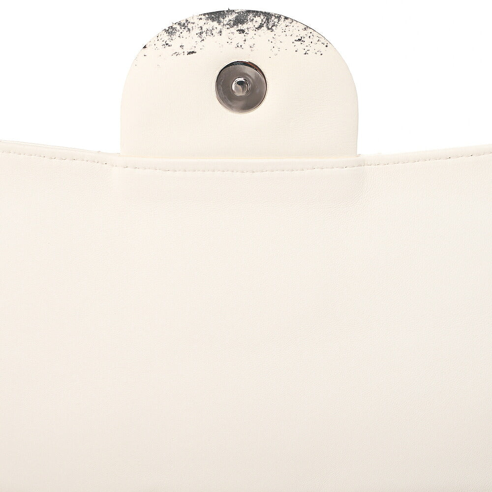 CHANEL Single Chain Shoulder Bag Single Flap Matelasse Lambskin Bicolor Ivory x Black Silver-Tone Hardware, Pre-Owned