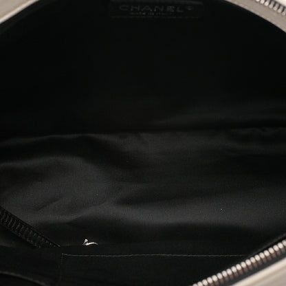 CHANEL Single Chain Shoulder Bag Single Flap Matelasse Lambskin Bicolor Ivory x Black Silver-Tone Hardware, Pre-Owned