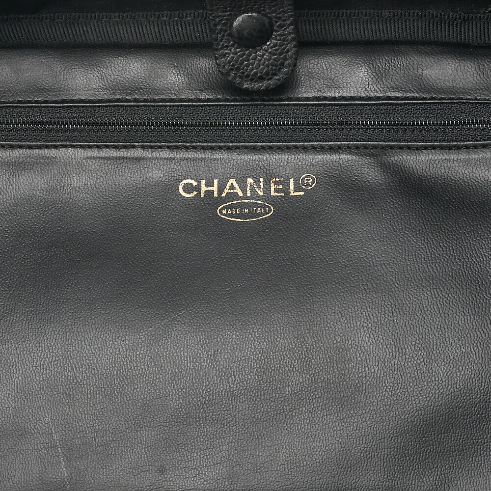 CHANEL Shoulder Bag Coco Mark Vanity 2-way Caviar Skin Black Gold-Tone Hardware, Pre-Owned