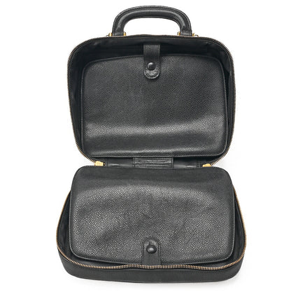 CHANEL Shoulder Bag Coco Mark Vanity 2-way Caviar Skin Black Gold-Tone Hardware, Pre-Owned
