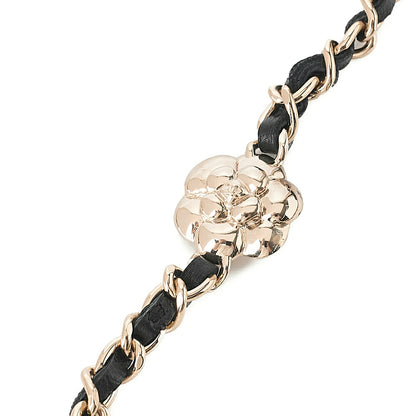 CHANEL Lambskin Mini Mini Camellia Single Chain Shoulder Black Gold-Tone Hardware, Pre-Owned