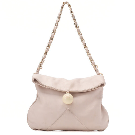 CHANEL Lambskin Cocoball Charm One Shoulder Pink Gold-Tone Hardware, Pre-Owned
