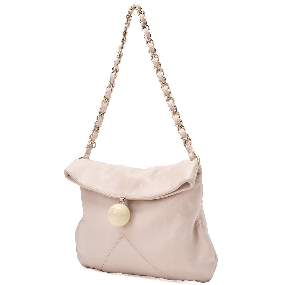 CHANEL Lambskin Cocoball Charm One Shoulder Pink Gold-Tone Hardware, Pre-Owned