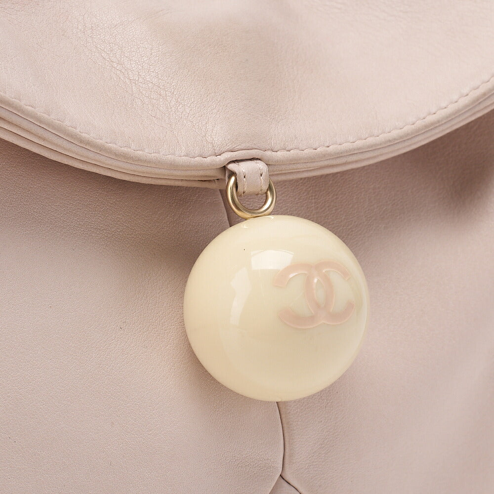 CHANEL Lambskin Cocoball Charm One Shoulder Pink Gold-Tone Hardware, Pre-Owned