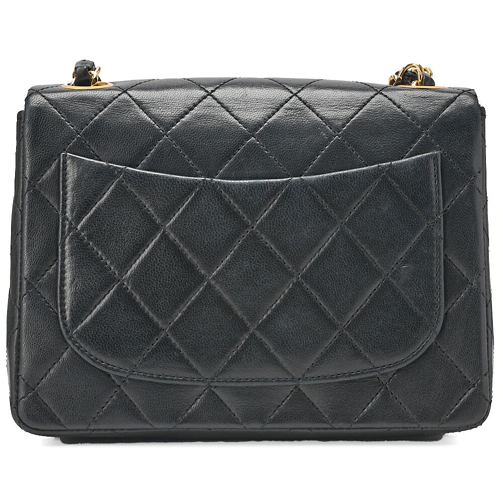 CHANEL Chain Shoulder Bag Minimat Lesser 17cm Lambskin Black Gold-Tone Hardware, Pre-Owned