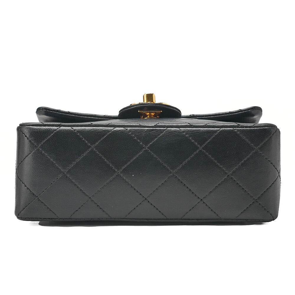 CHANEL Chain Shoulder Bag Minimat Lesser 17cm Lambskin Black Gold-Tone Hardware, Pre-Owned
