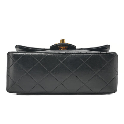 CHANEL Chain Shoulder Bag Minimat Lesser 17cm Lambskin Black Gold-Tone Hardware, Pre-Owned