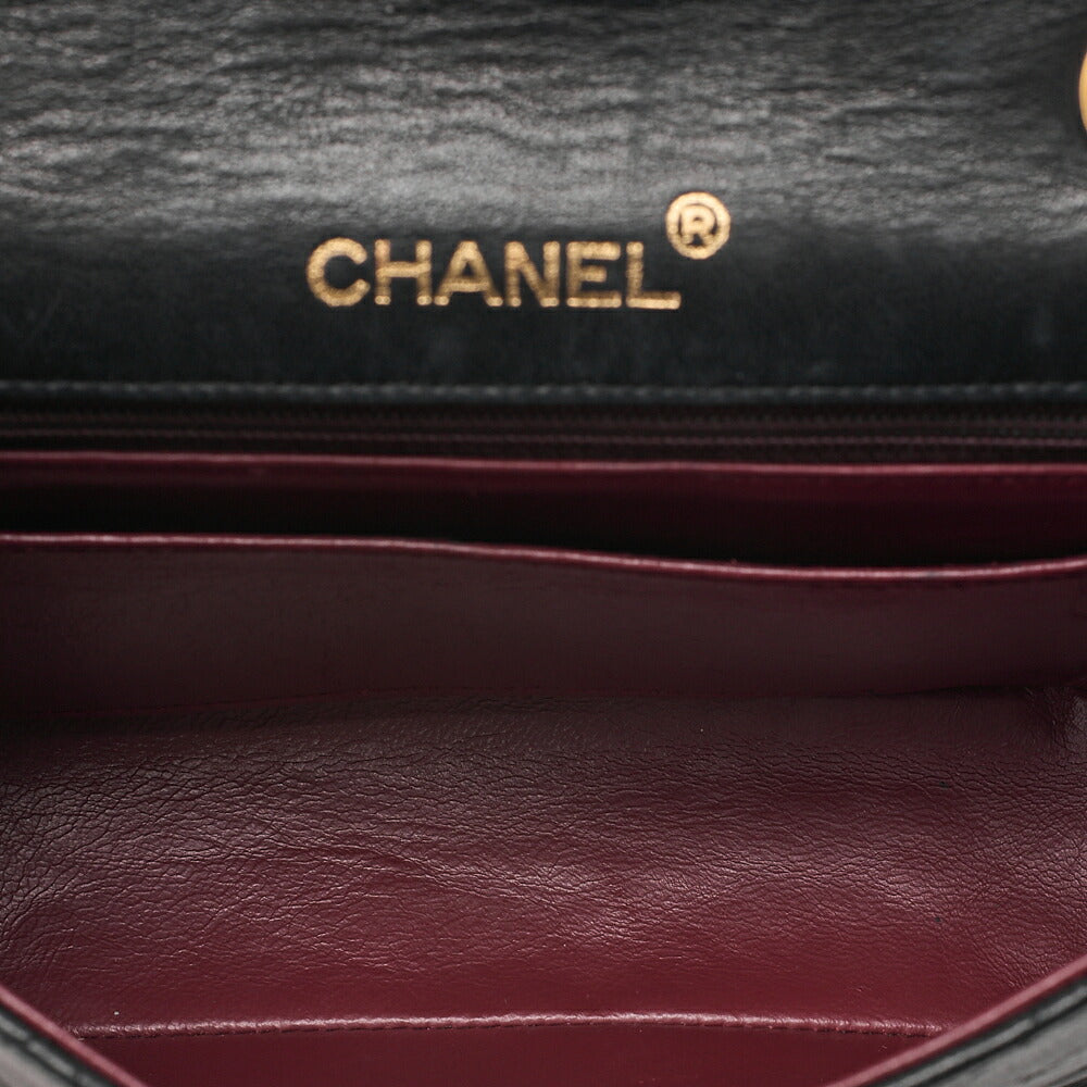 CHANEL Chain Shoulder Bag Minimat Lesser 17cm Lambskin Black Gold-Tone Hardware, Pre-Owned