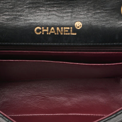 CHANEL Chain Shoulder Bag Minimat Lesser 17cm Lambskin Black Gold-Tone Hardware, Pre-Owned