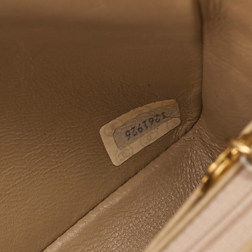 CHANEL Lambskin Matelasse Full Flap Chain Shoulder Beige Gold-Tone Hardware, Pre-Owned