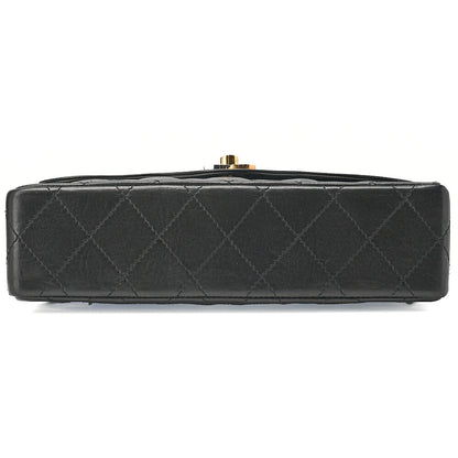 CHANEL Lambskin Matelasse Paris Limited 22cm Double Flap Shoulder Bag Black Gold-Tone Hardware, Pre-Owned
